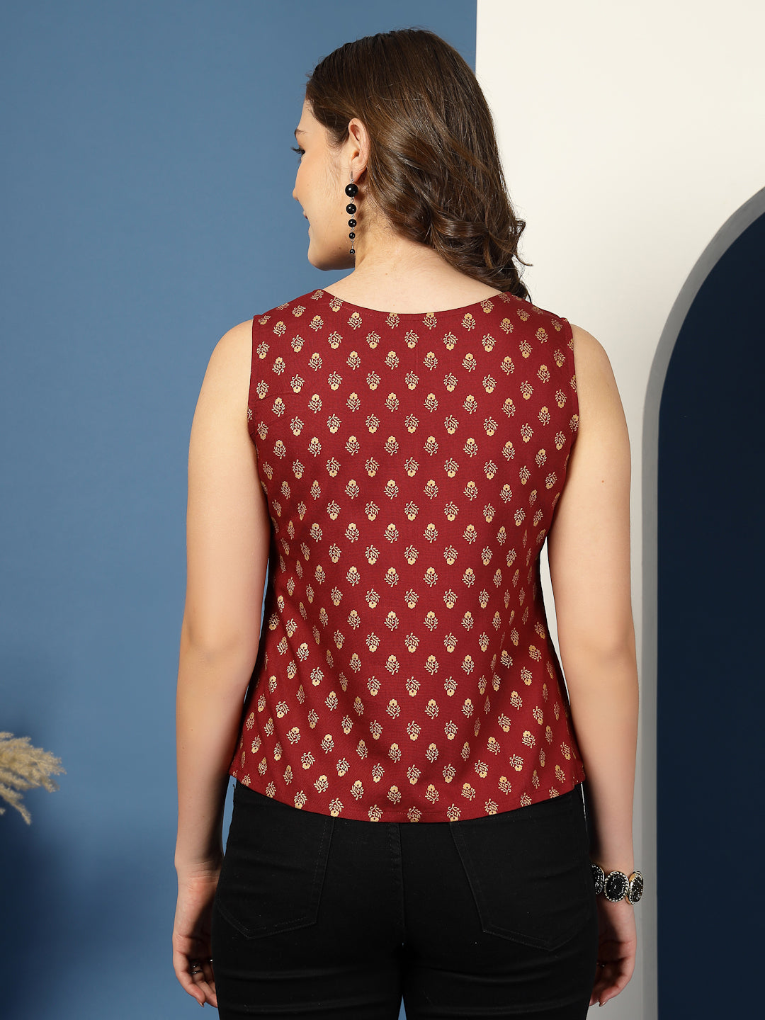 Maroon Blossom Muse Tank Top