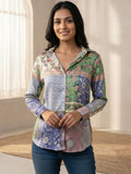 Effortless Elegance Patchwork Print Shirt