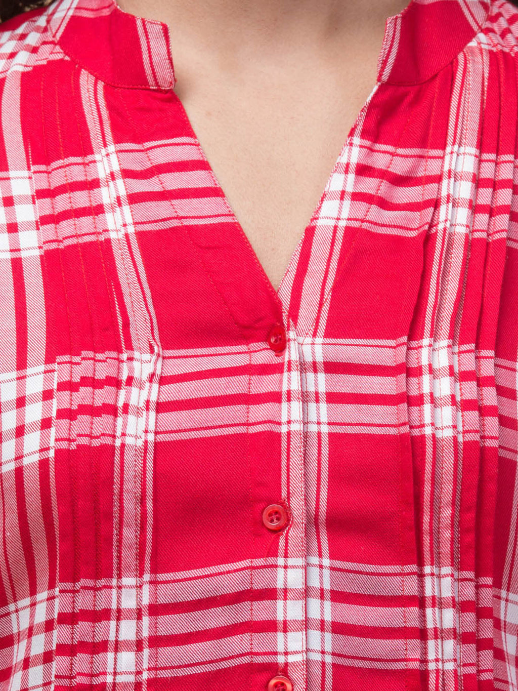 Crimson Charm Cotton Tunic