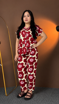 Maroon Printed Rayon Co-Ord Set