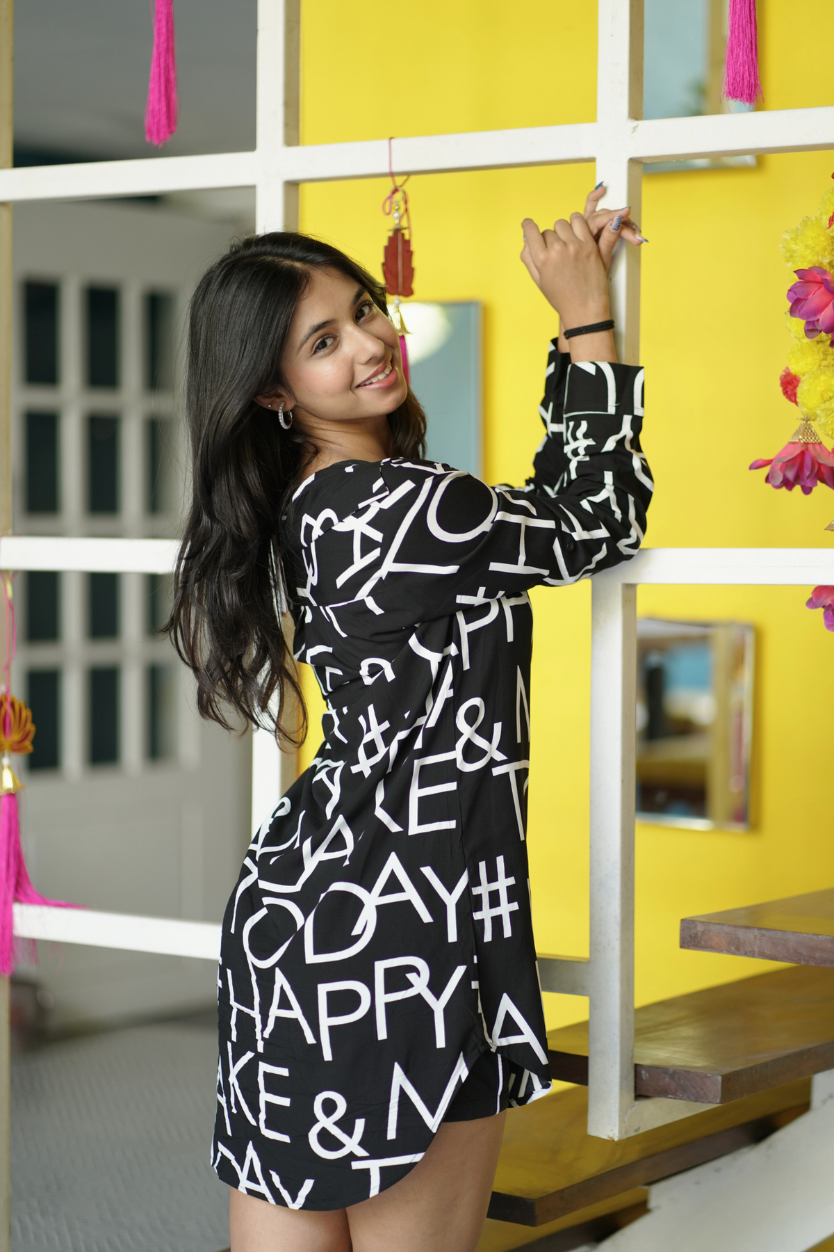 Classic Black Typography Dress
