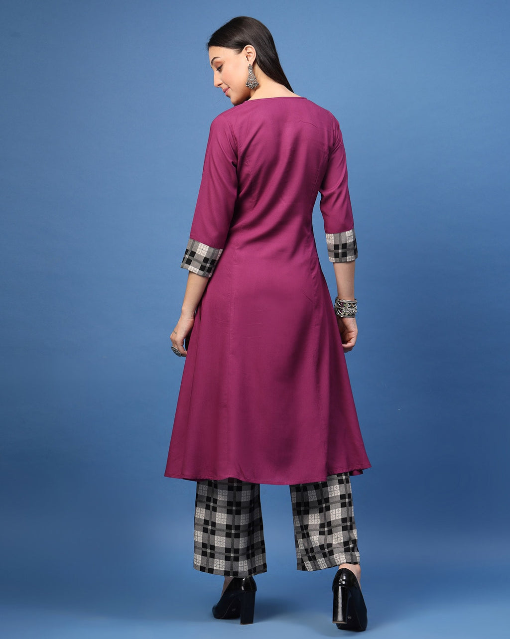 Purple Solid  Kurta & Palazzo Set
