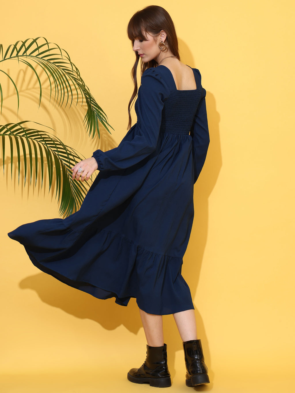 Navy Grace Fit and Flare Dress