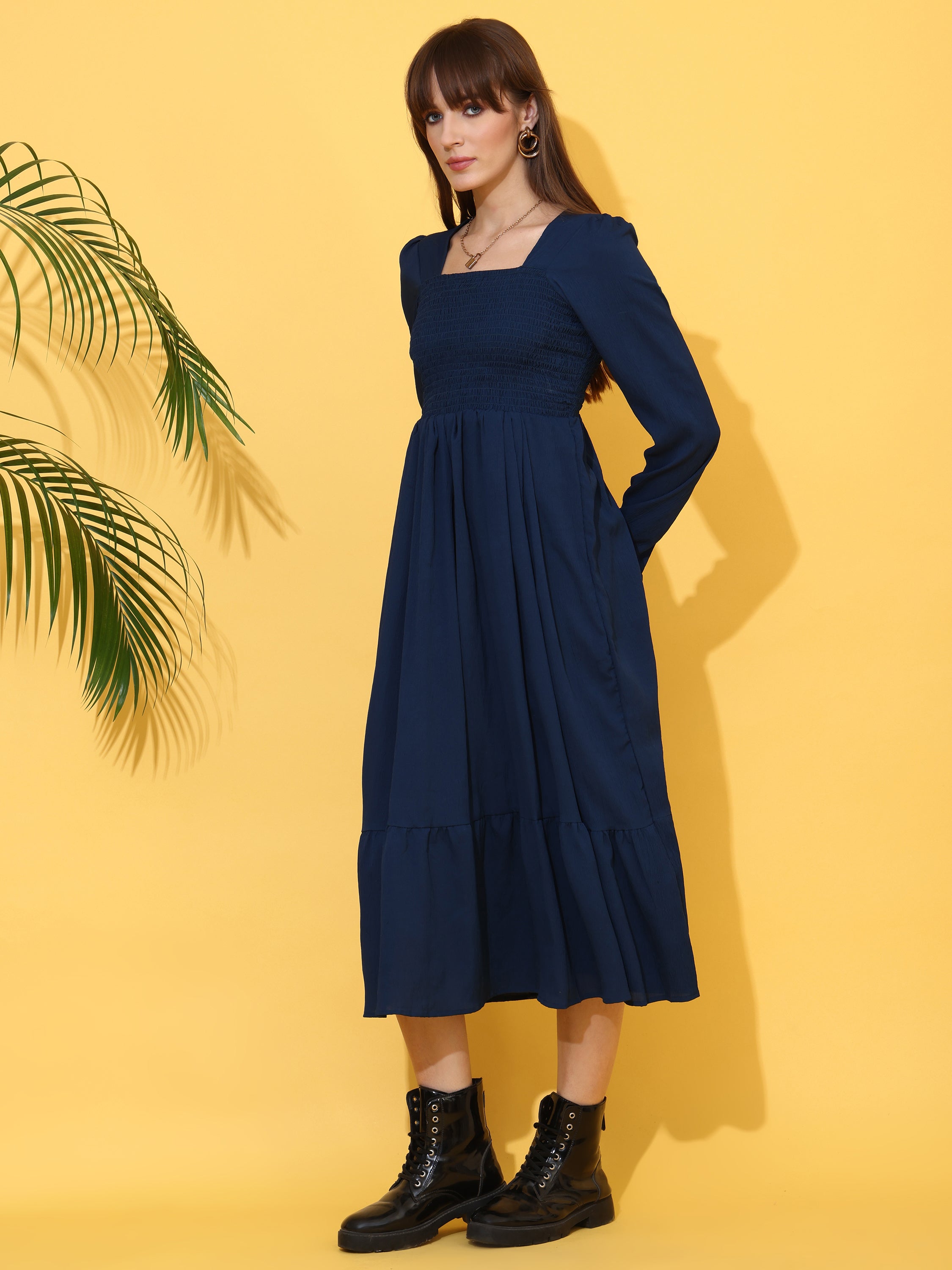 Navy Grace Fit and Flare Dress