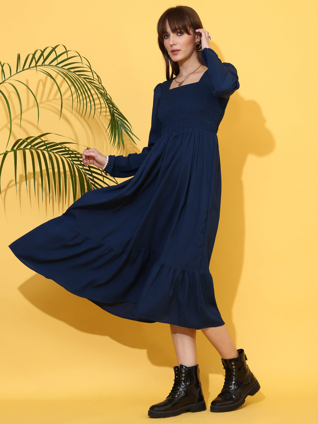 Navy Grace Fit and Flare Dress