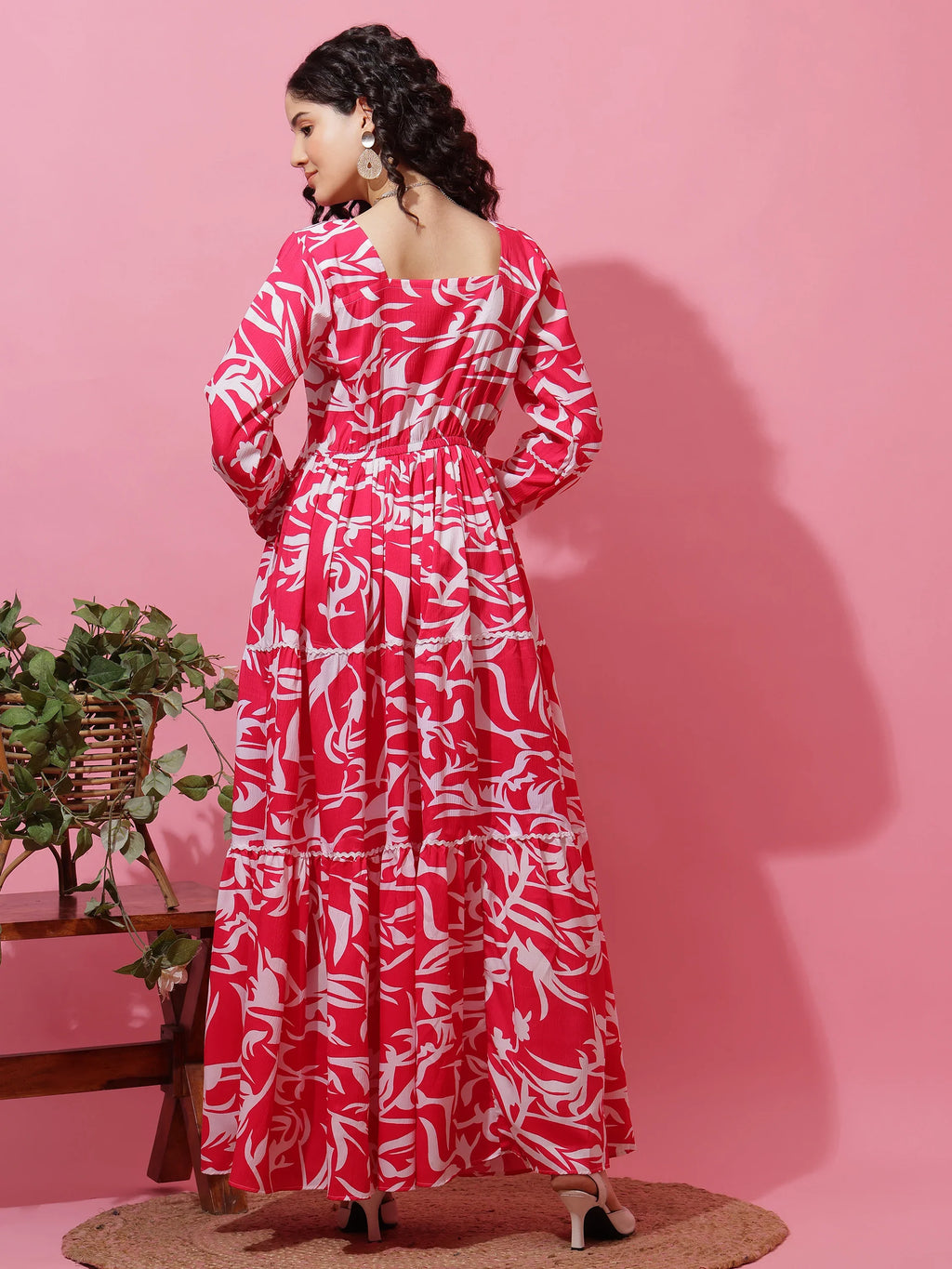 Pastel Charm Fit and Flare Maxi Dress