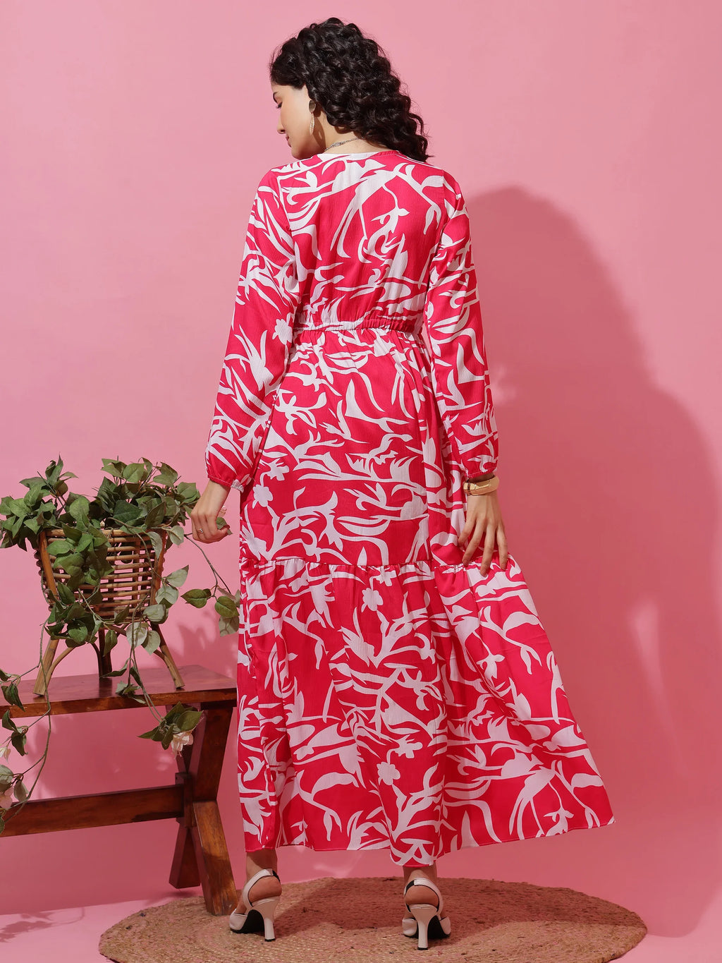 Pink Serenity Full-Sleeve Maxi Dress