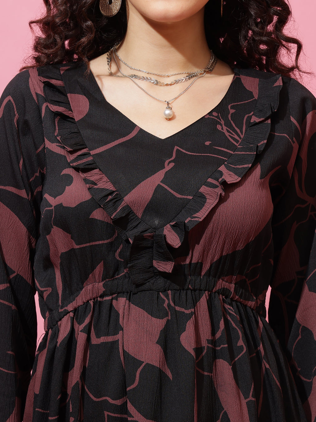 Midnight Mocha Fit and Flare Maxi Dress