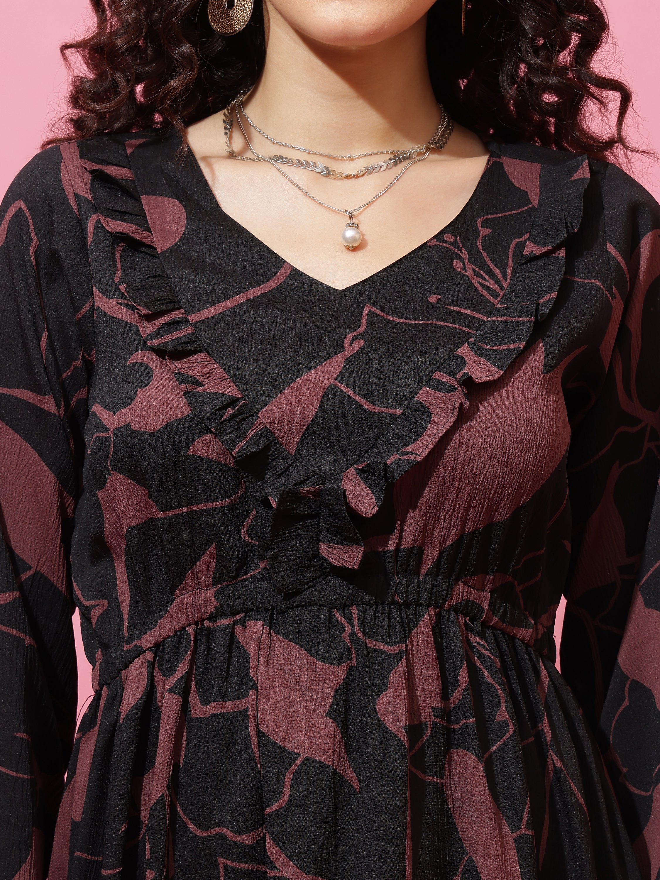 Midnight Mocha Fit and Flare Maxi Dress