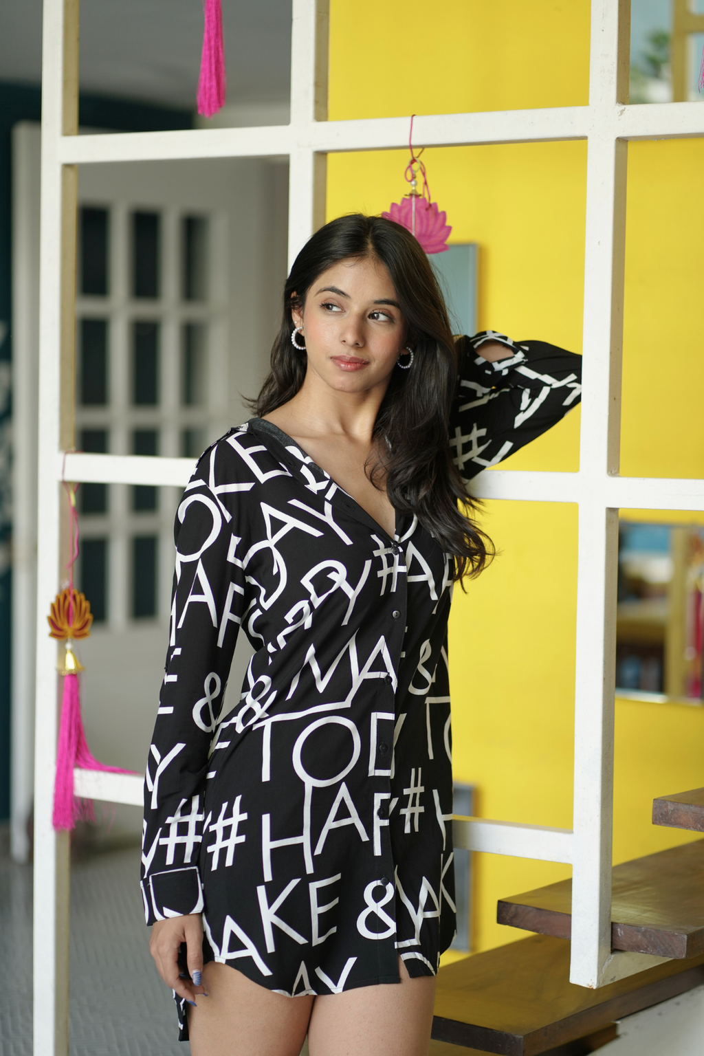 Classic Black Typography Dress
