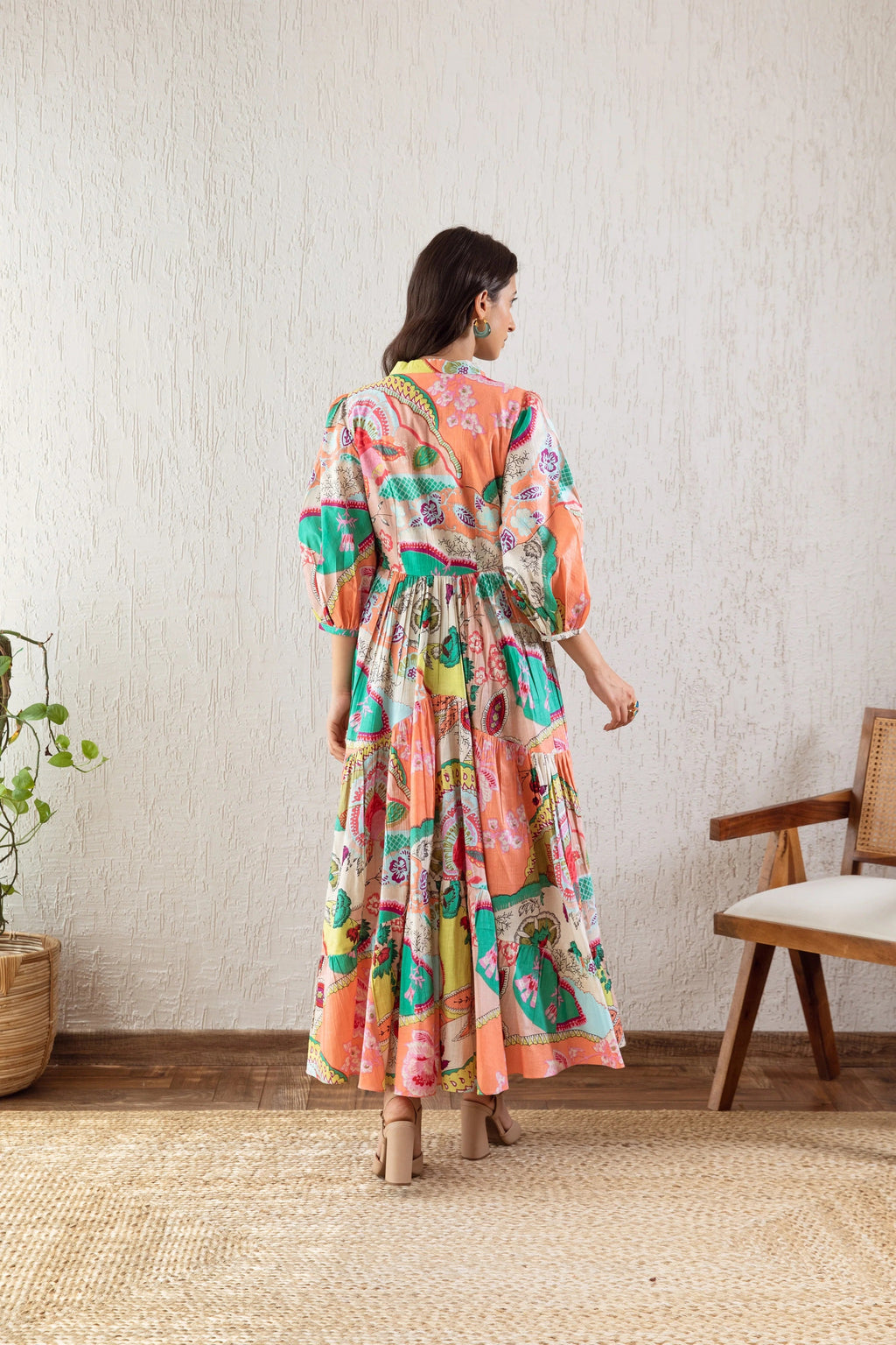 Blush Meadow Fit and Flare Maxi Dress