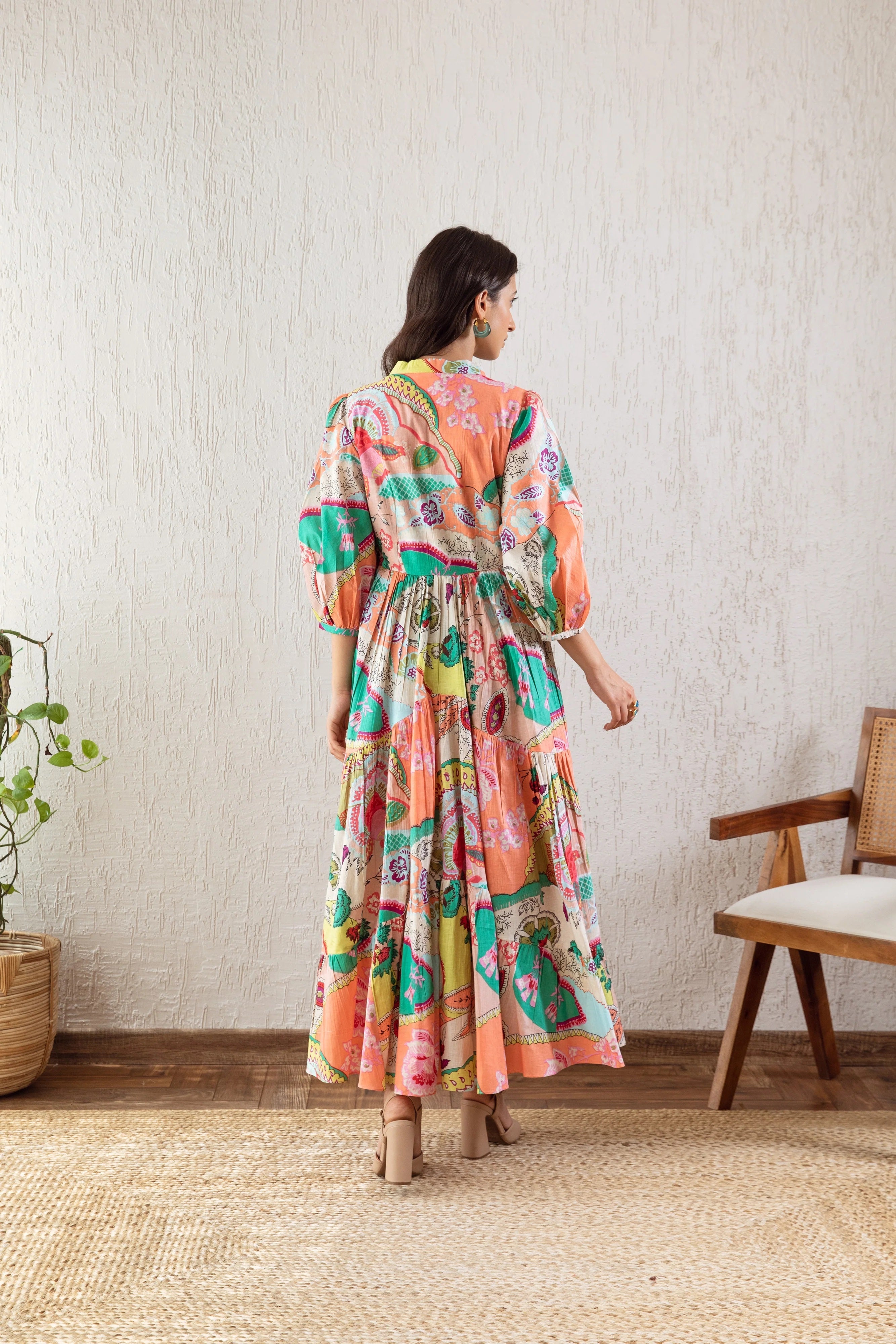 Blush Meadow Fit and Flare Maxi Dress