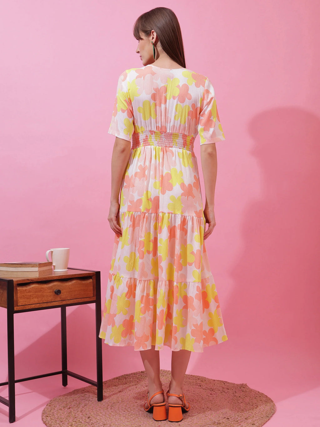 Sunny Bloom Fit & Flare Midi Dress