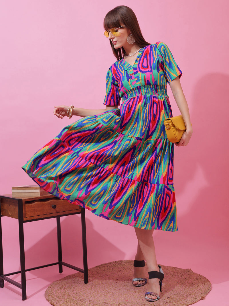 Blush Essence Fit & Flare Midi Dress