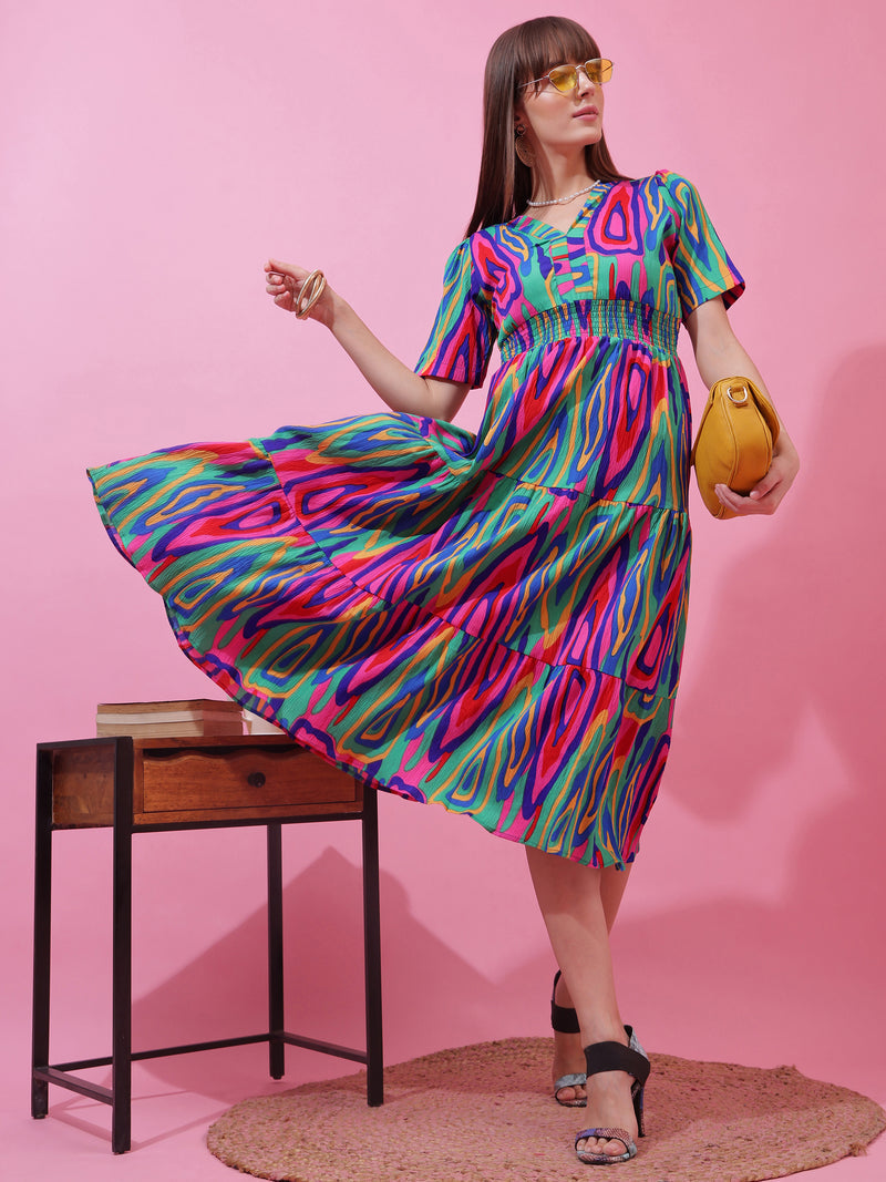 Blush Essence Fit & Flare Midi Dress