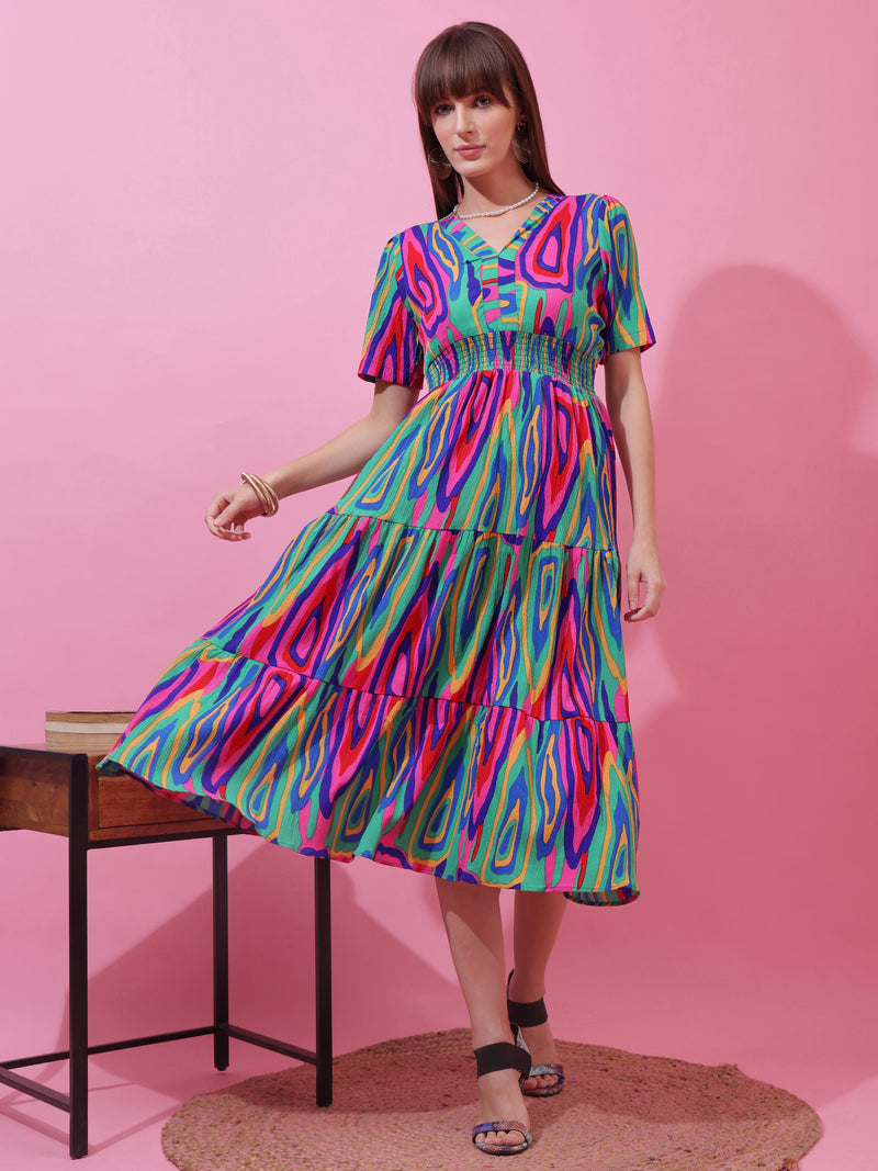 Blush Essence Fit & Flare Midi Dress