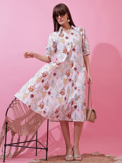 Timeless White Flared Midi Dress