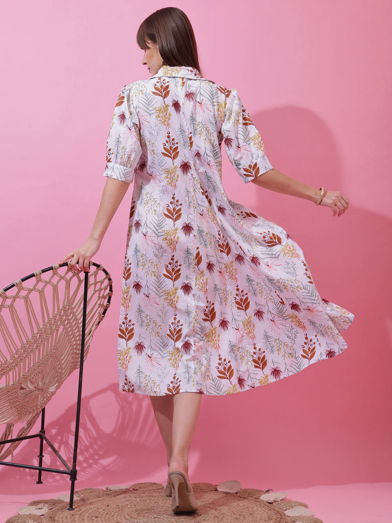 Timeless White Flared Midi Dress