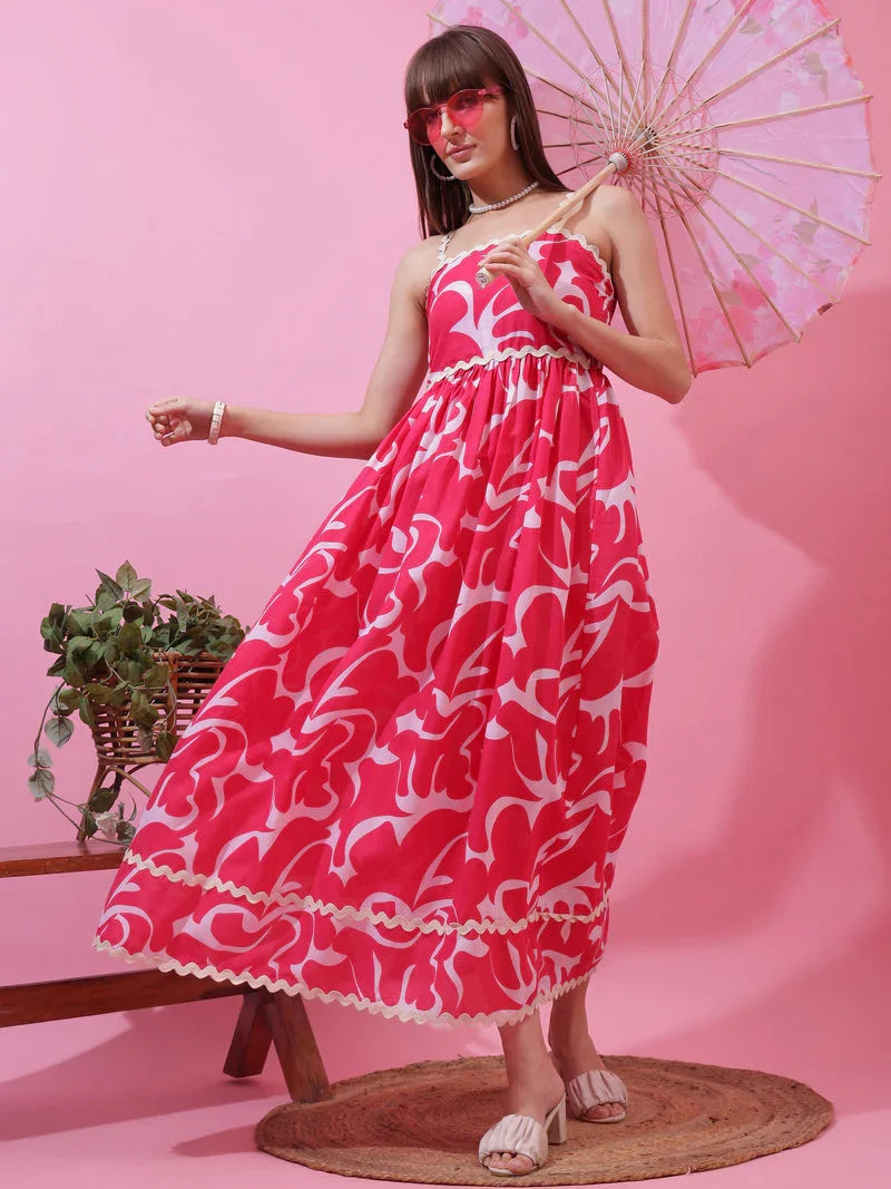 Monochrome Charm Shoulder Strap Maxi Dress