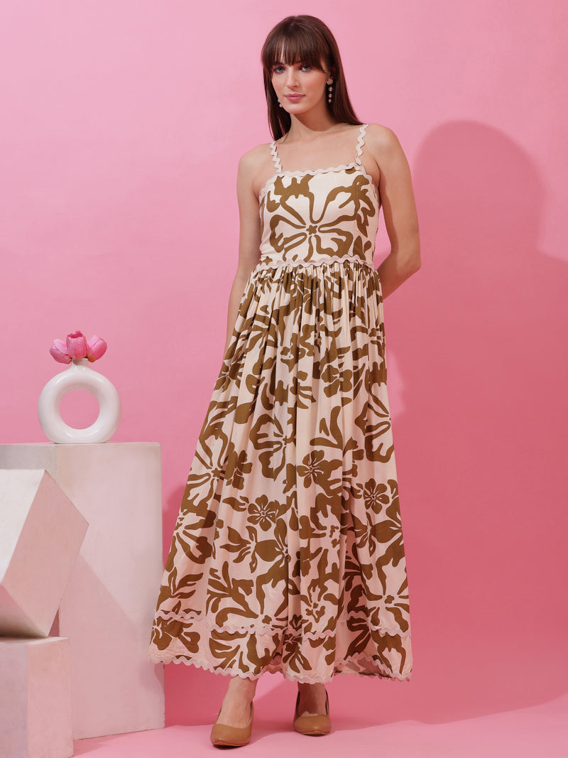 Classic Fit and Flare Strappy Shoulder Dress