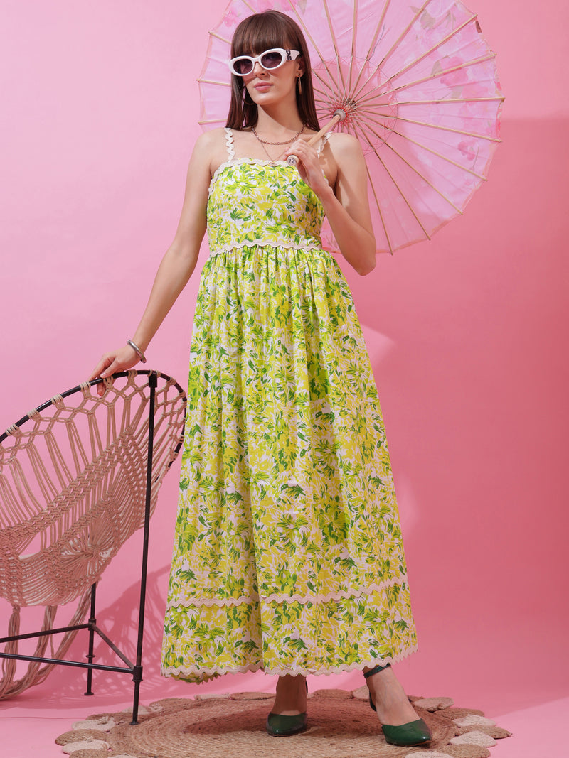 Spring Glow Shoulder Strap Maxi Dress