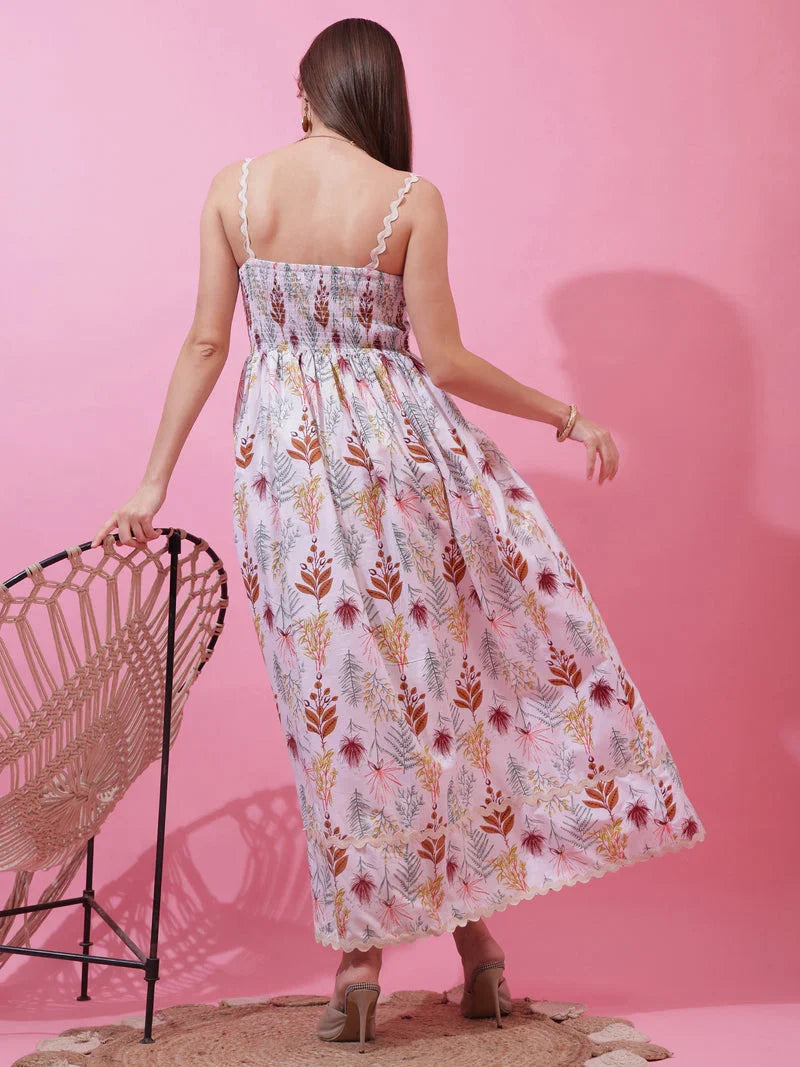 Monochrome Charm Shoulder Strap Maxi Dress