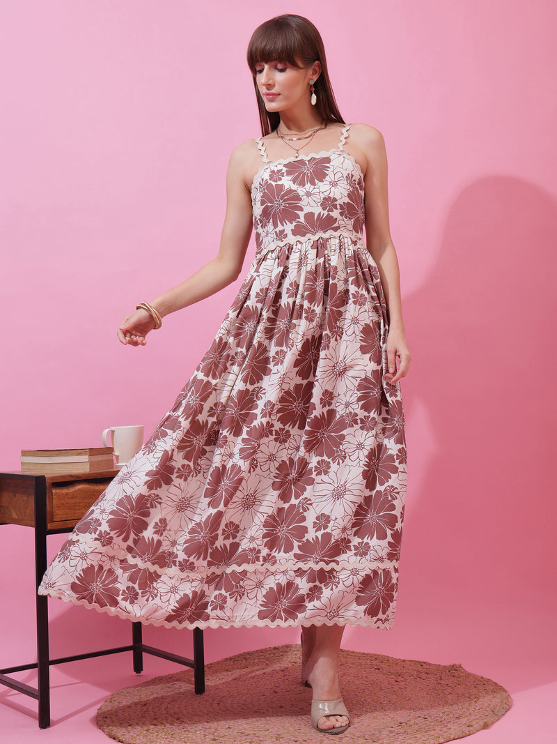 Serenity Flare Shoulder Strap Maxi Dress