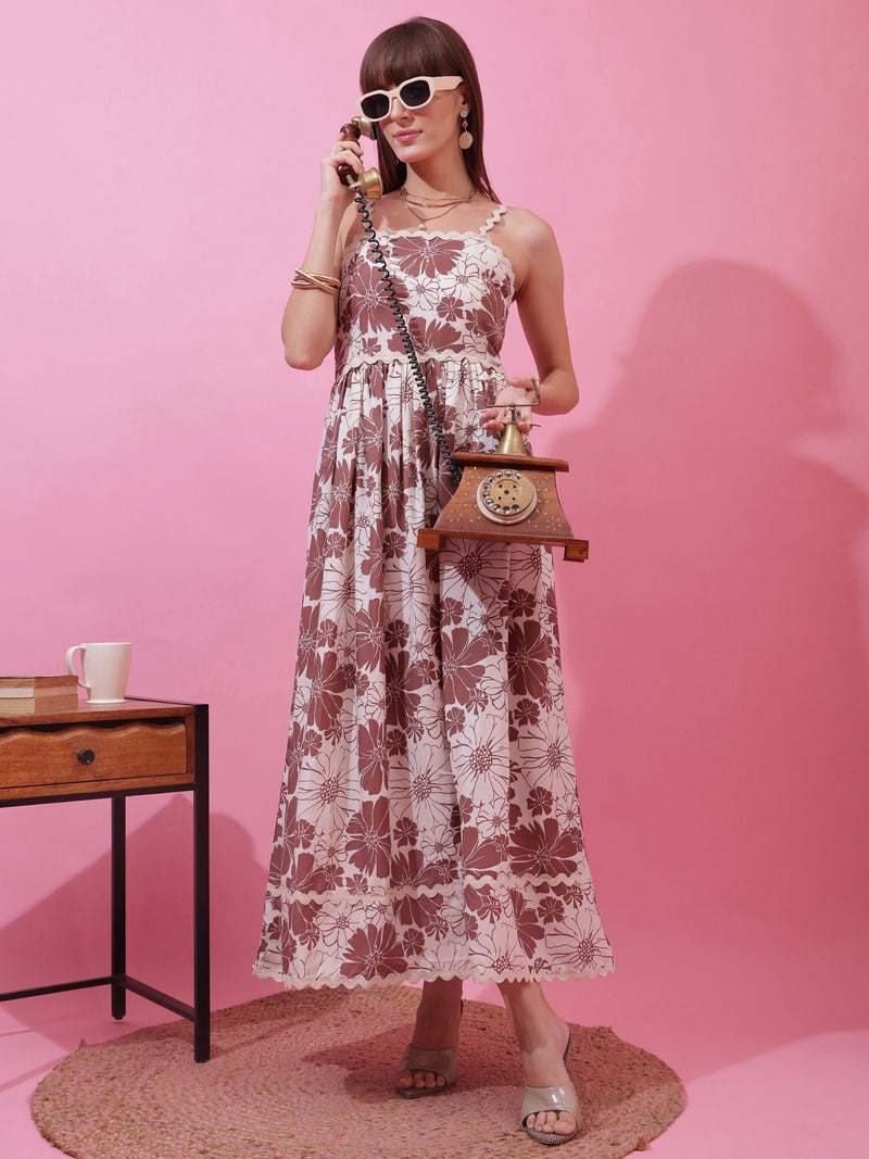 Serenity Flare Shoulder Strap Maxi Dress