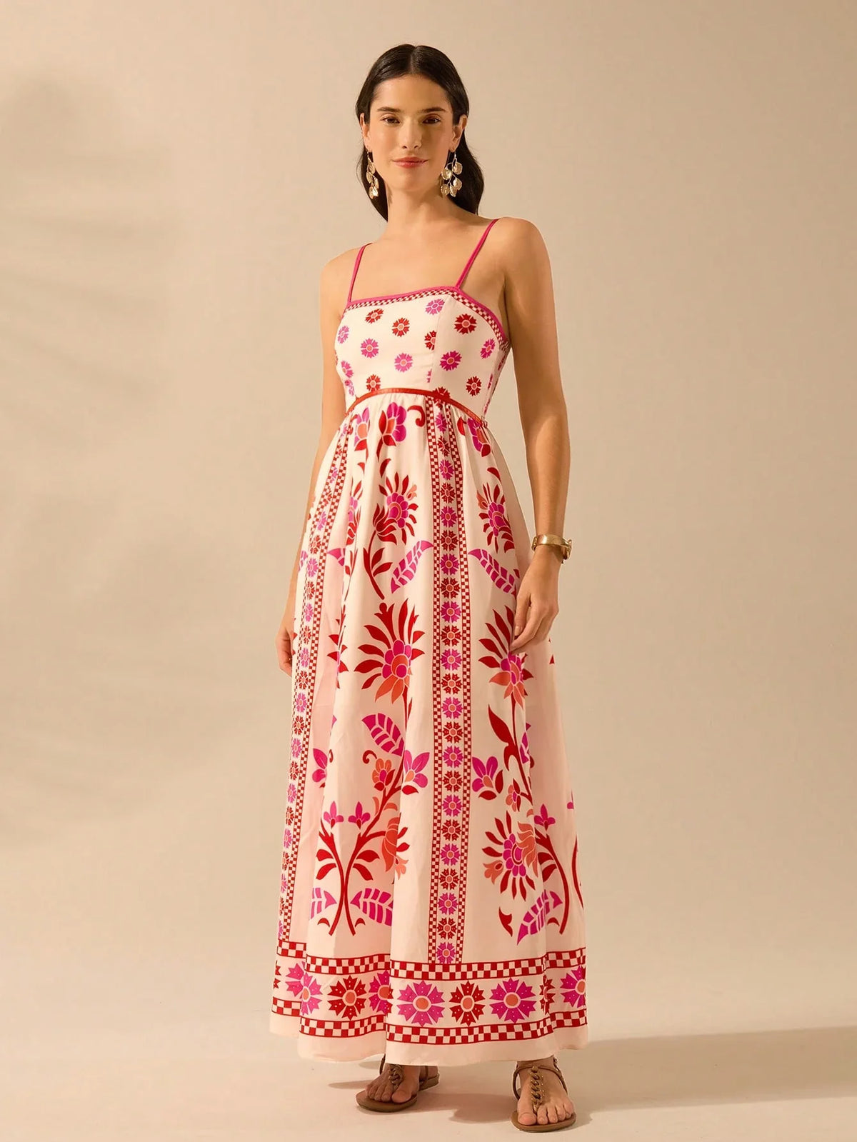 Blooming Scarlet Floral Maxi Dress