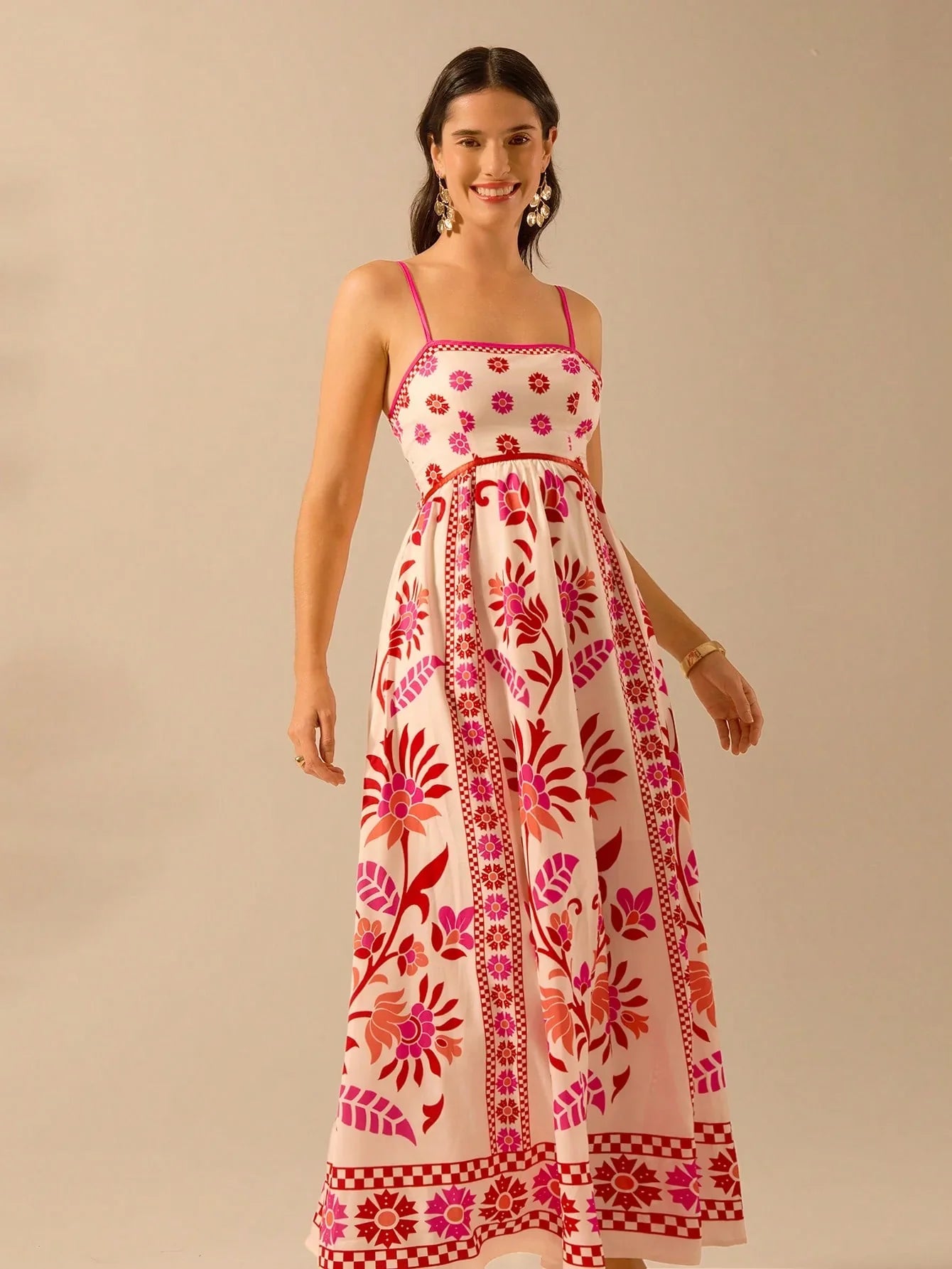 Blooming Scarlet Floral Maxi Dress