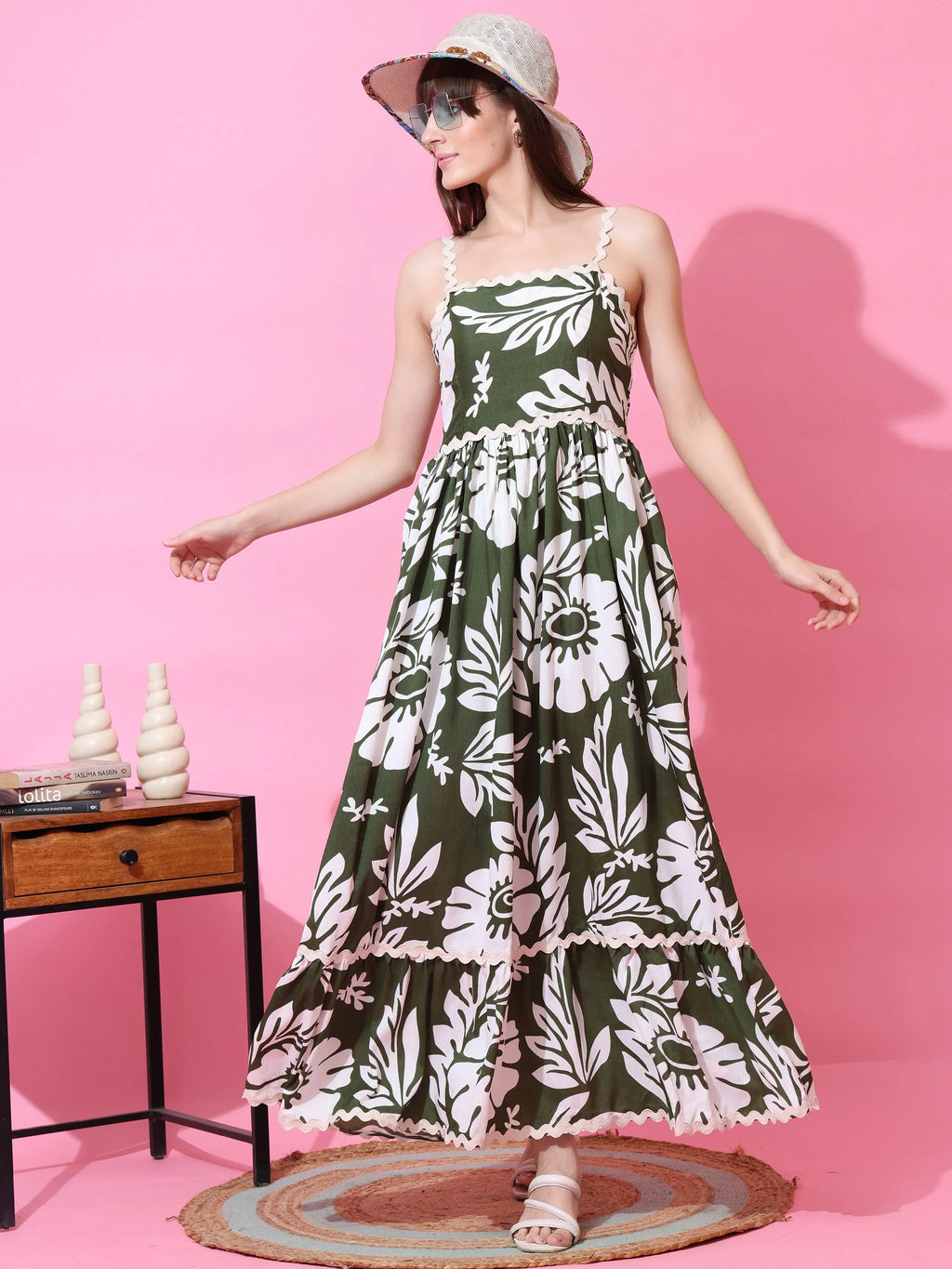 Meadow Bloom Fit & Flare Maxi Dress
