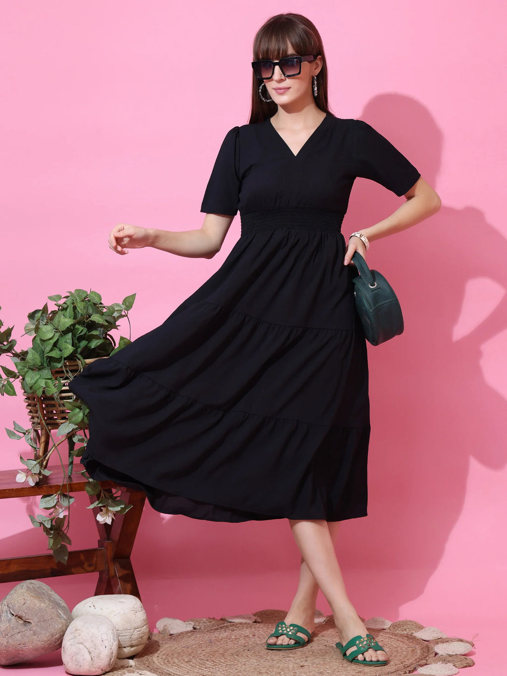 Midnight Classic Fit & Flare Midi Dress