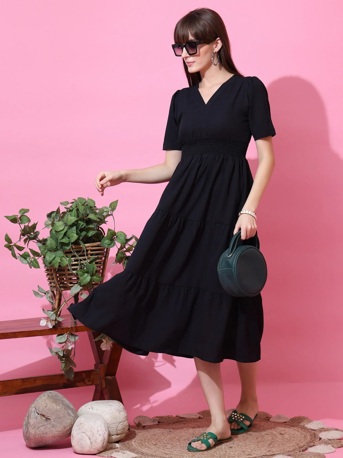 Midnight Classic Fit & Flare Midi Dress