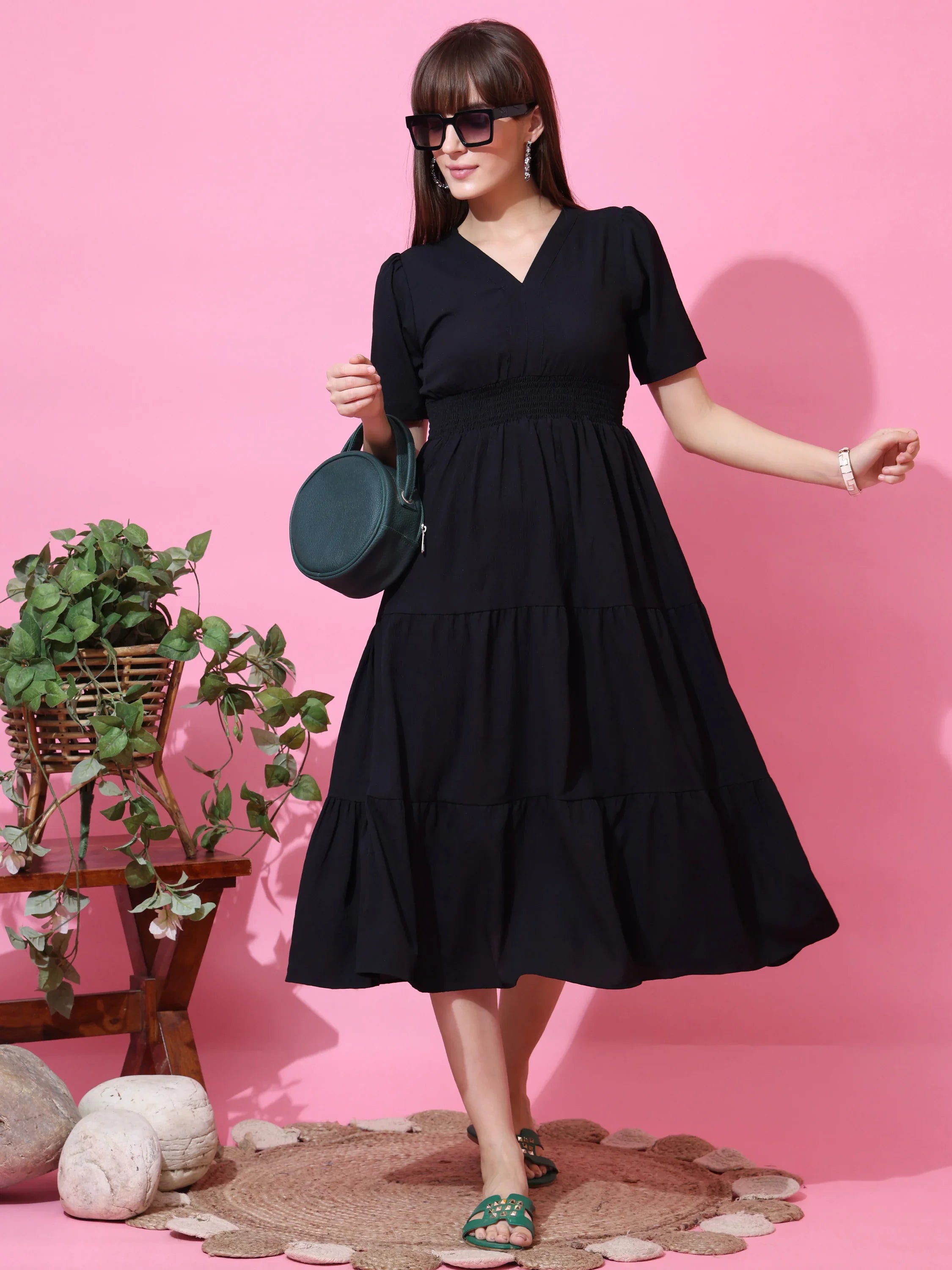 Midnight Classic Fit & Flare Midi Dress