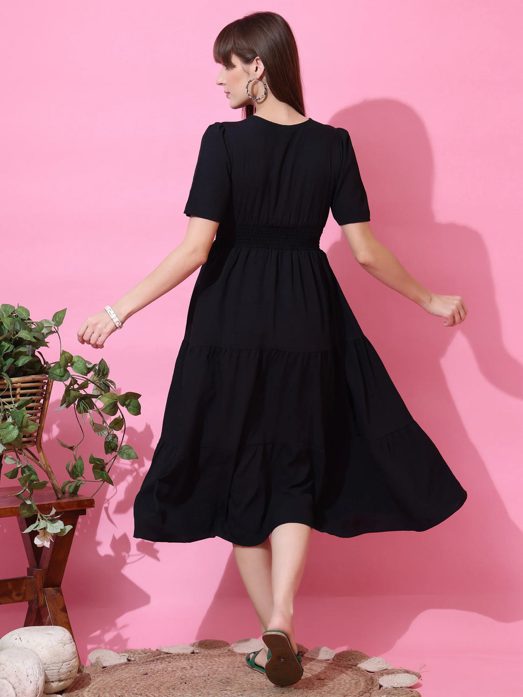 Midnight Classic Fit & Flare Midi Dress
