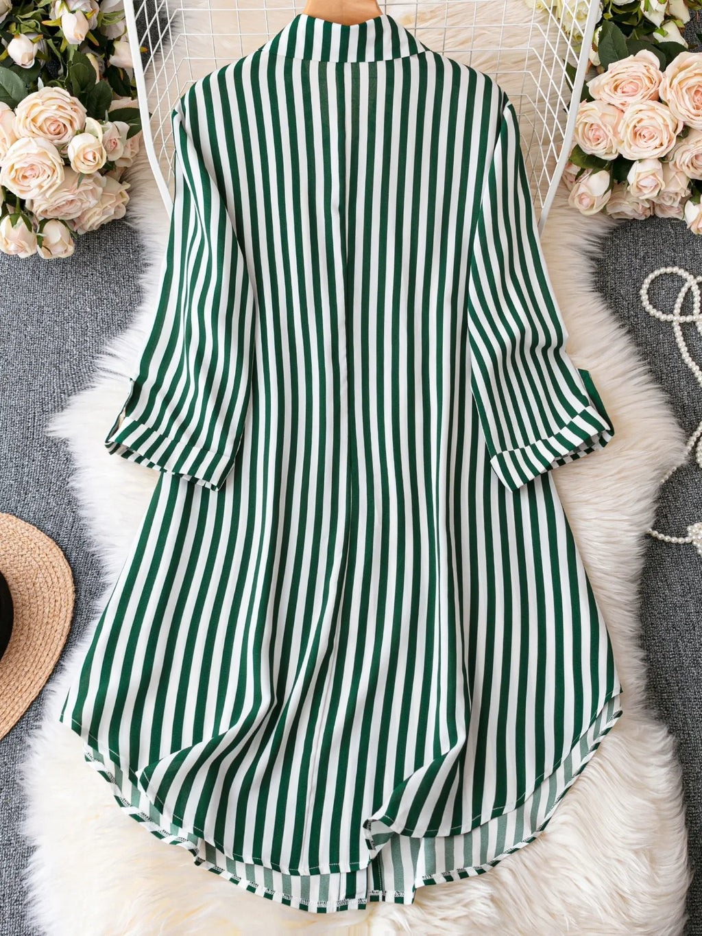 Mint Meadow Striped Shirt Dress