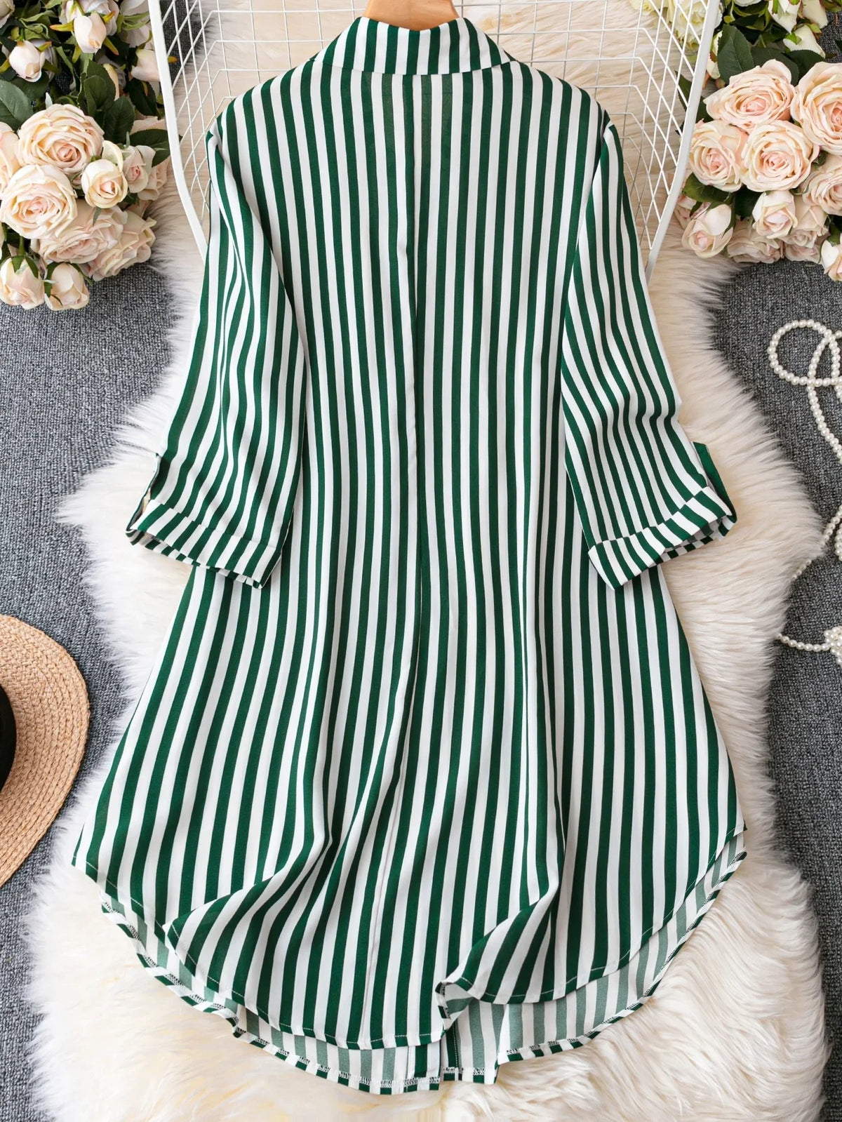 Mint Meadow Striped Shirt Dress
