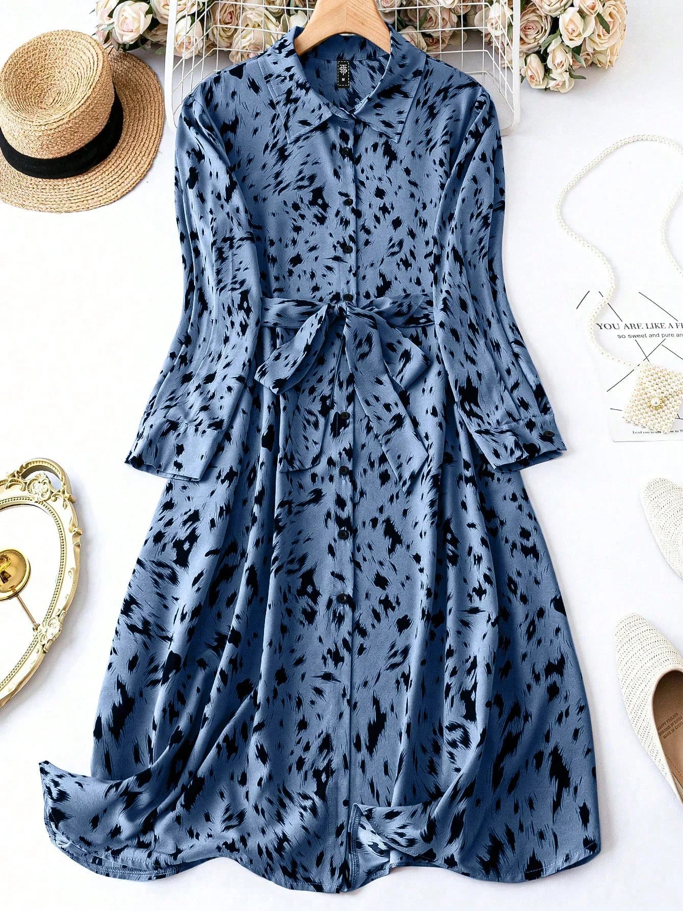 Blue Mirage Animal Print Shirt Dress