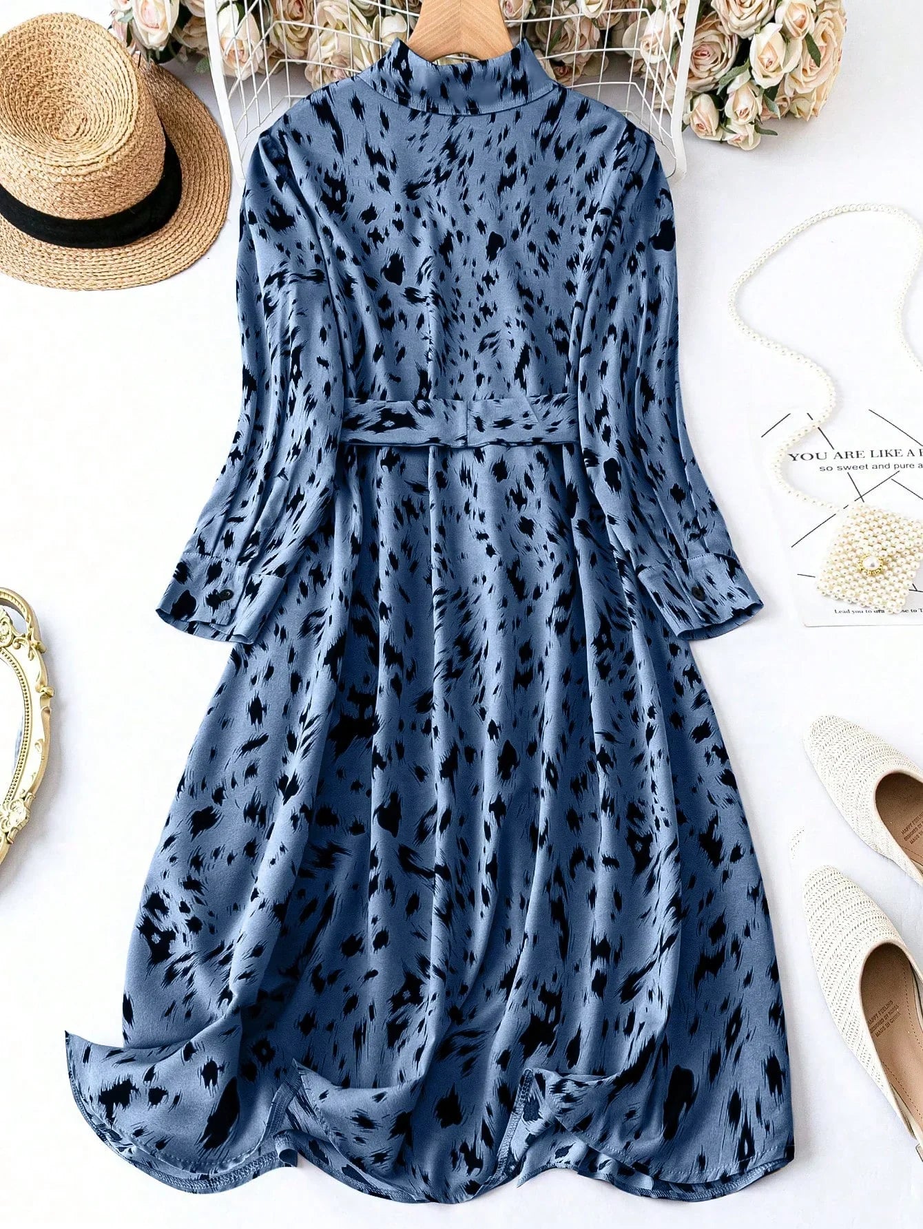 Blue Mirage Animal Print Shirt Dress