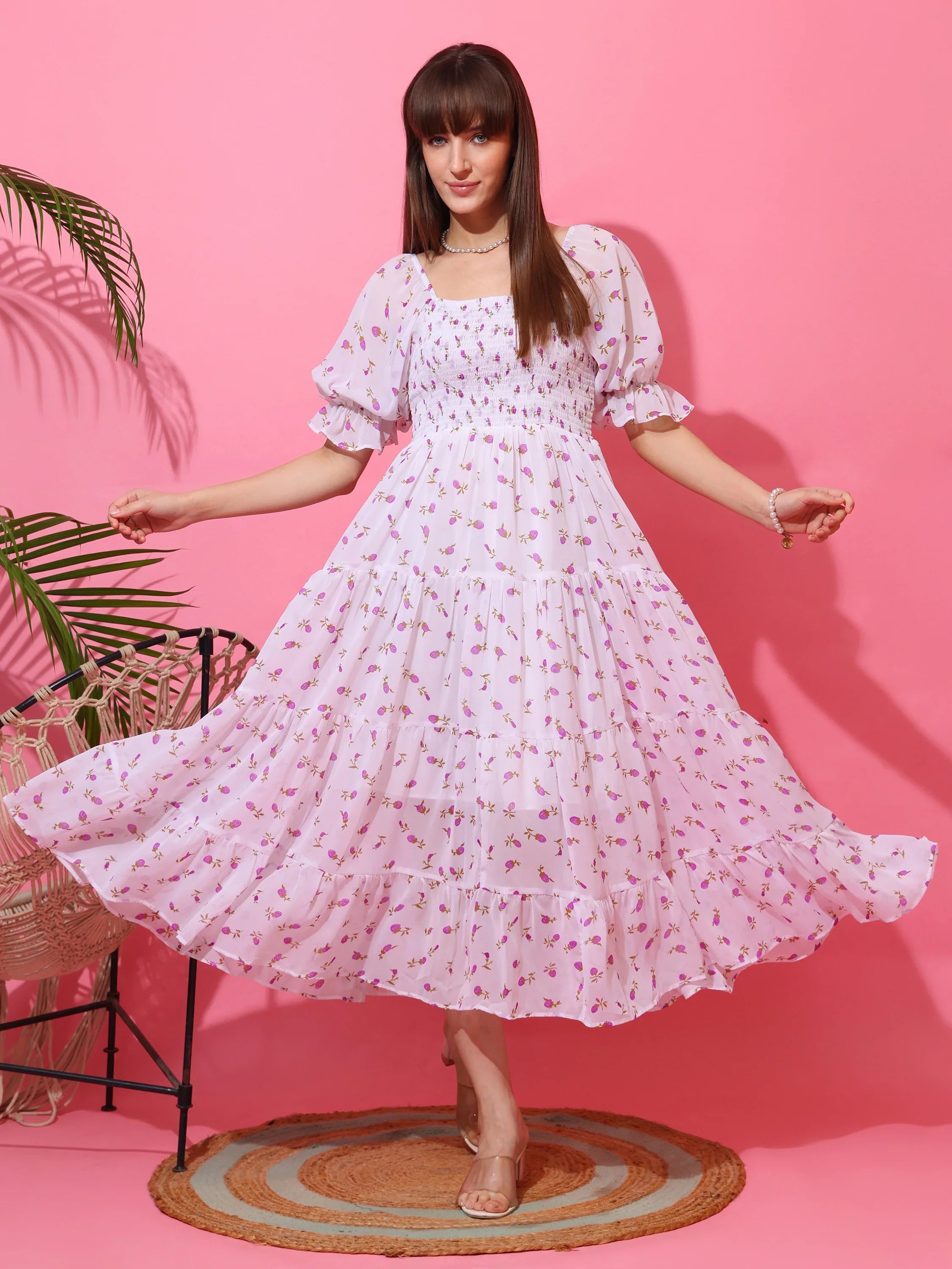 Blossom Breeze Fit and Flare Midi Dress