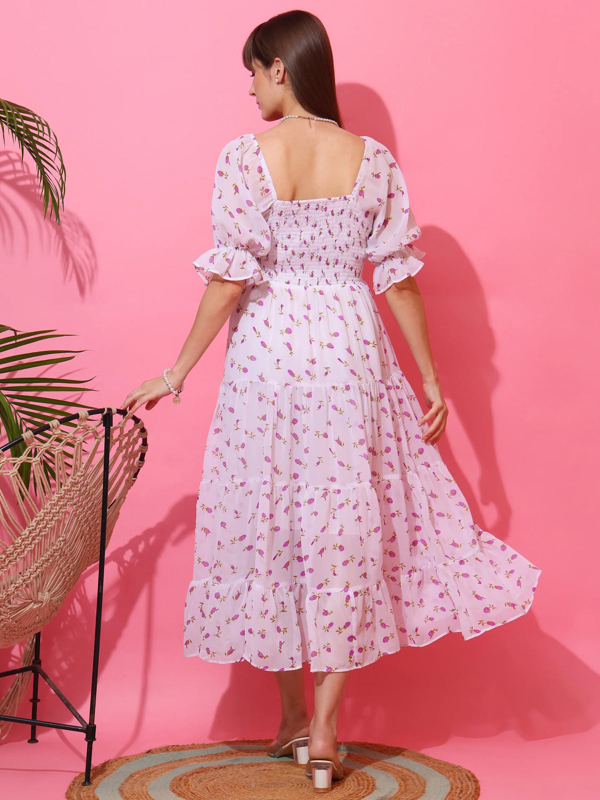 Blossom Breeze Fit and Flare Midi Dress