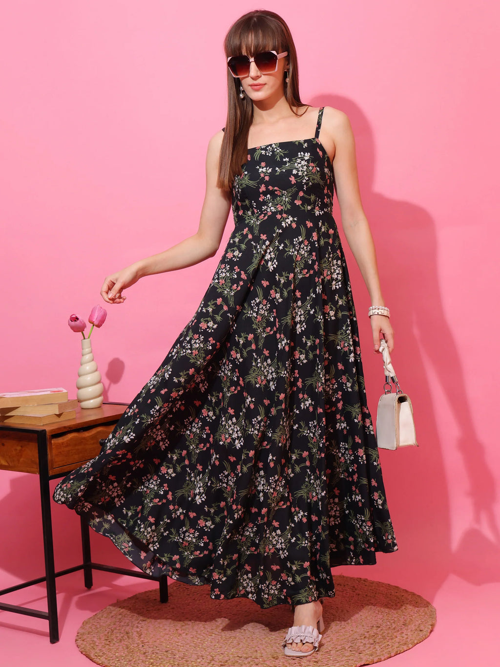 Midnight Bloom Floral Maxi Dress