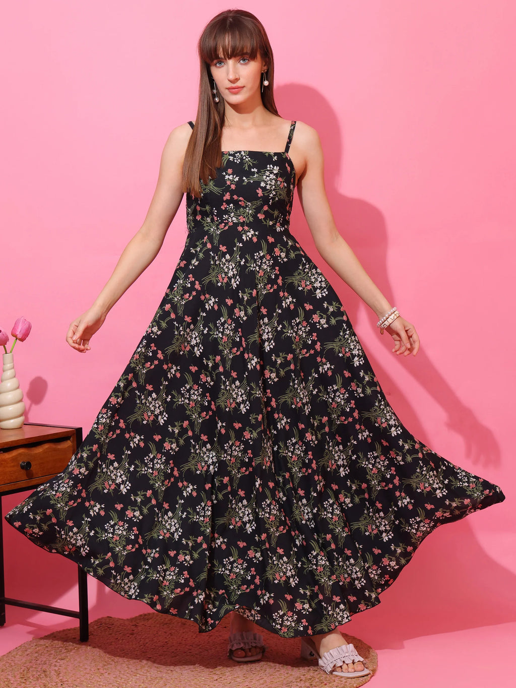 Midnight Bloom Floral Maxi Dress