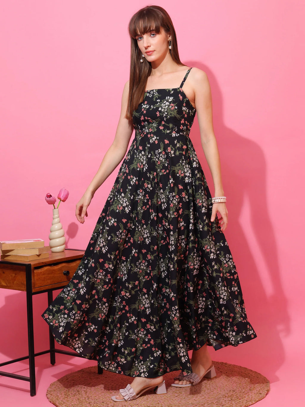 Midnight Bloom Floral Maxi Dress