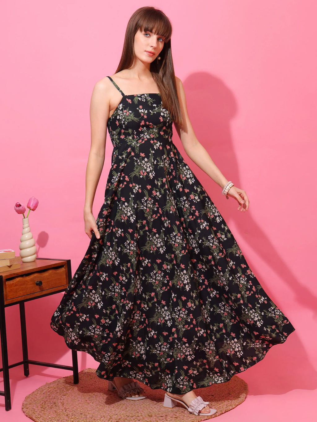 Midnight Bloom Floral Maxi Dress