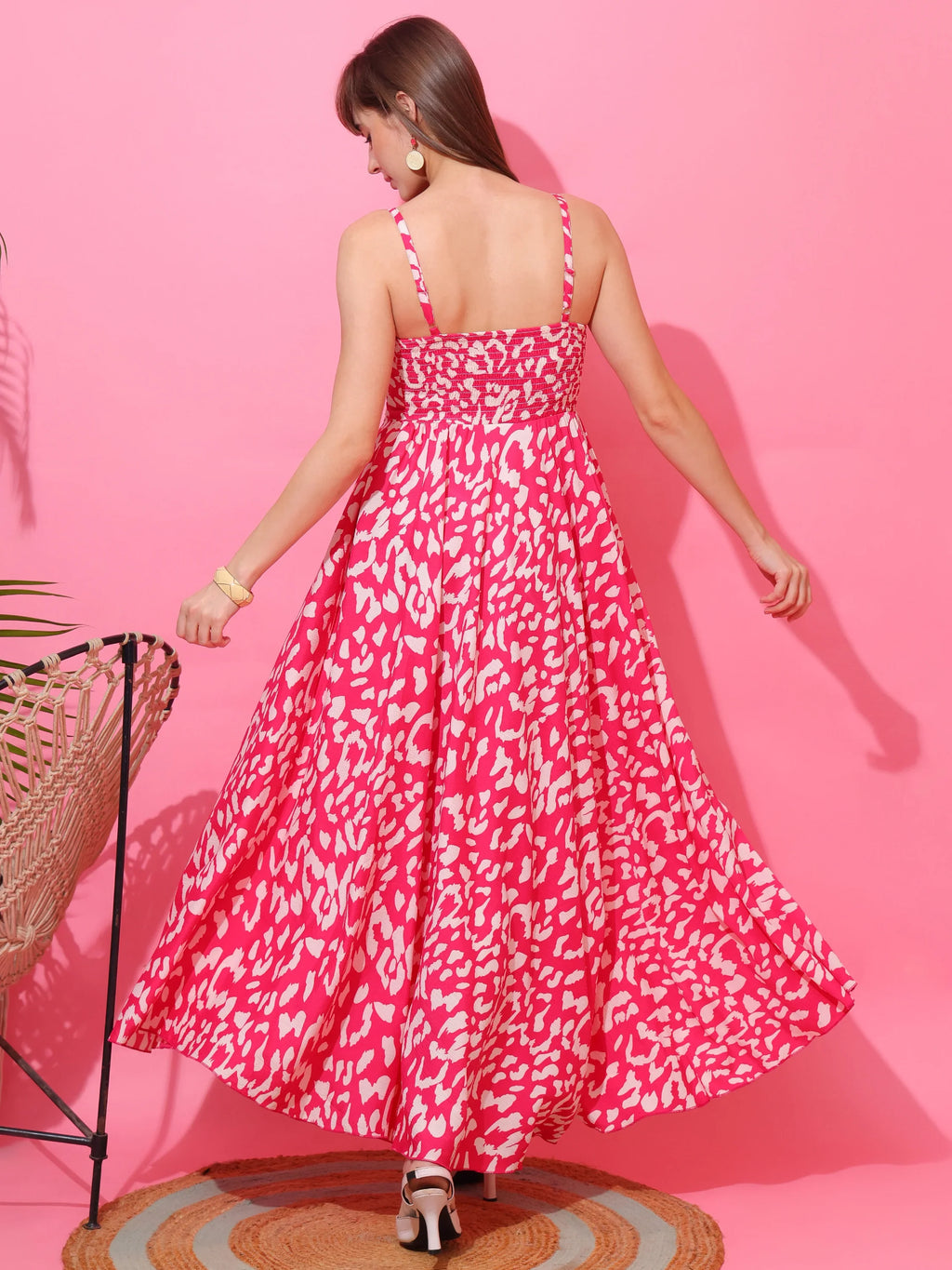 Pink Exotic Bloom Maxi Dress