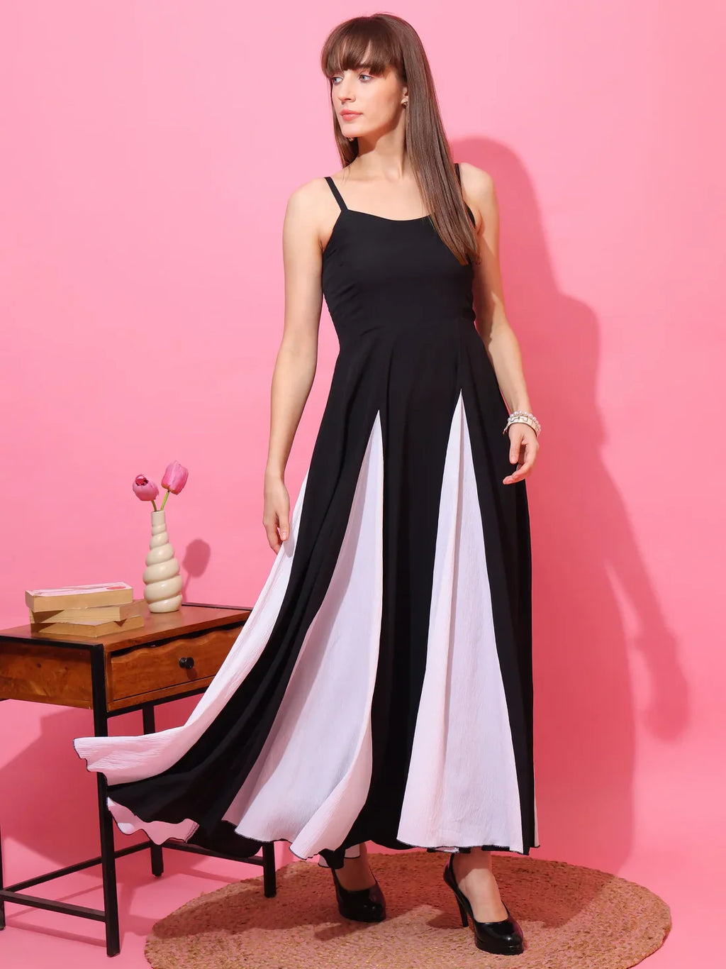 Blush Harmony Colorblock Maxi Dress