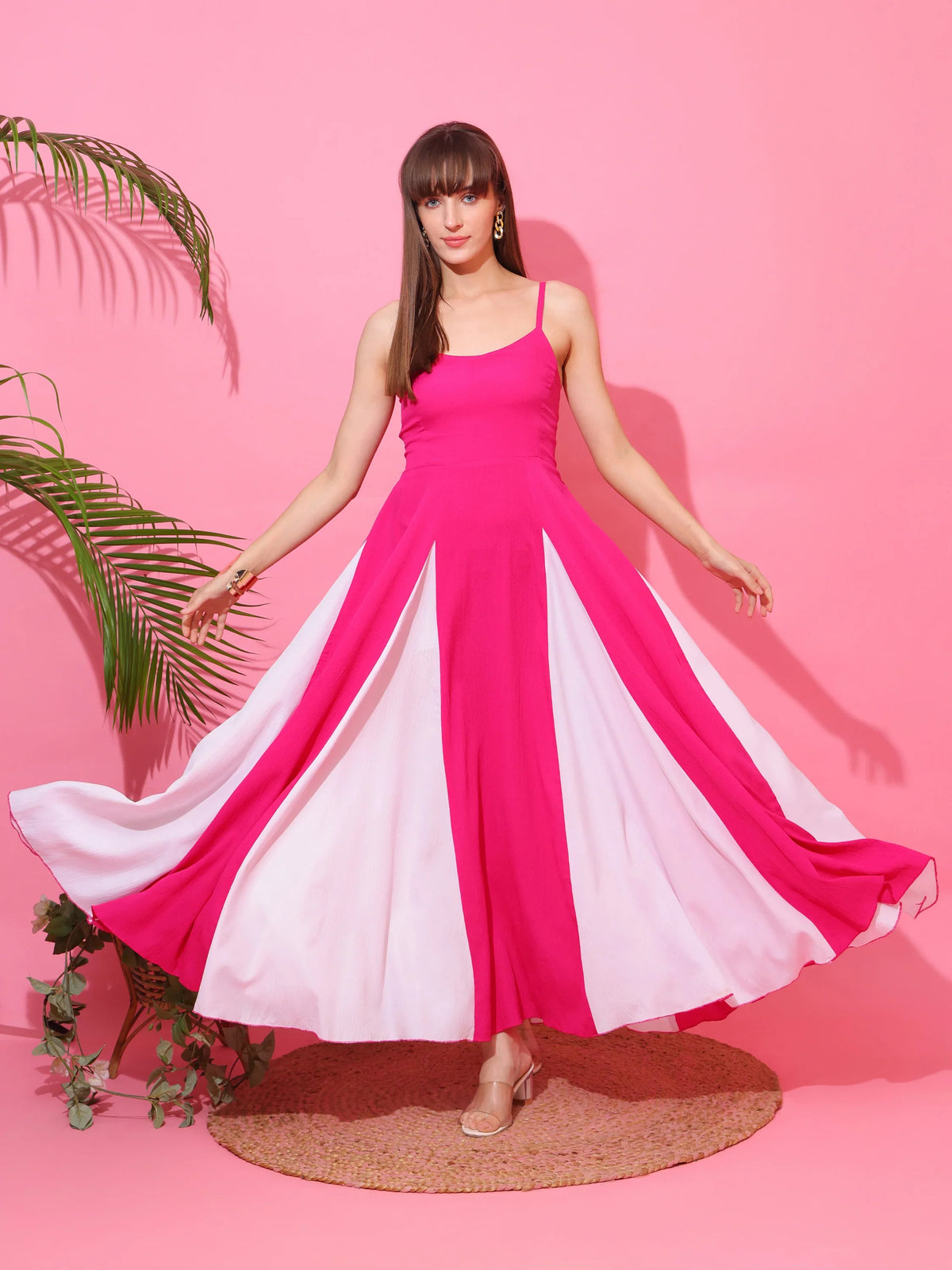 Blush Harmony Colorblock Maxi Dress