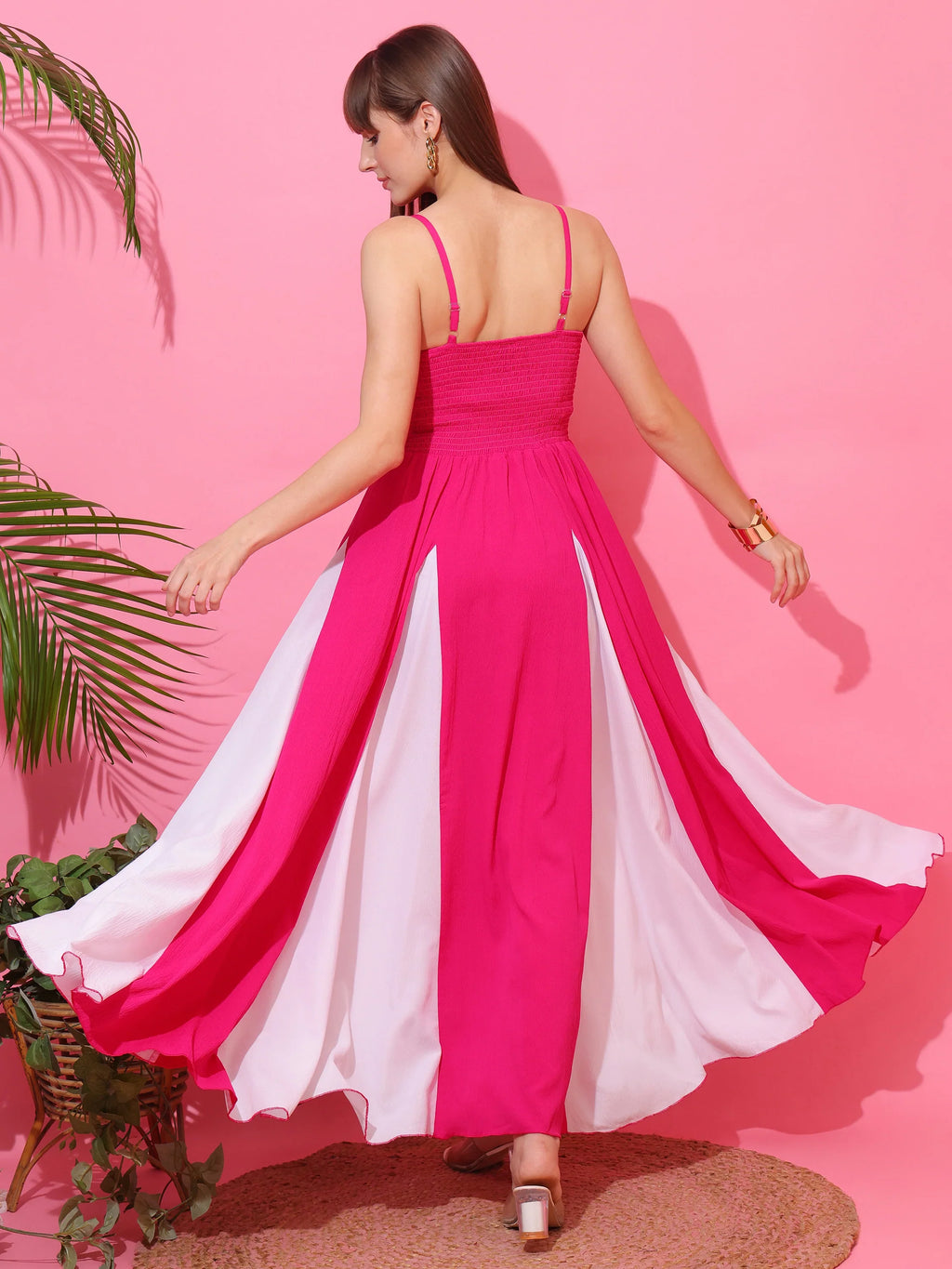 Blush Harmony Colorblock Maxi Dress