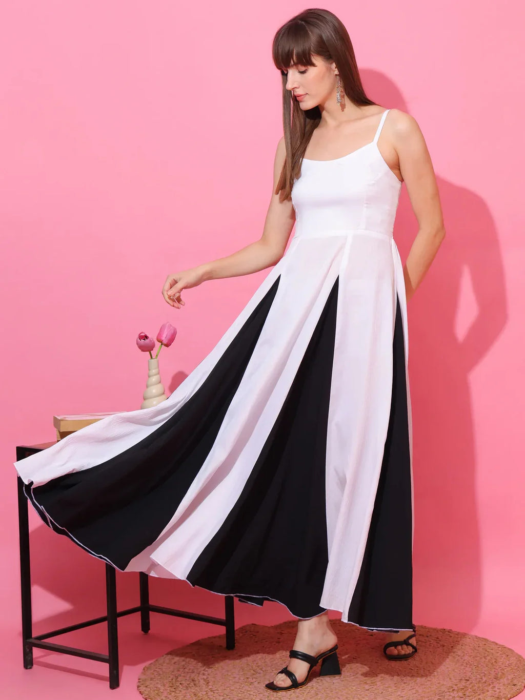 Blush Harmony Colorblock Maxi Dress